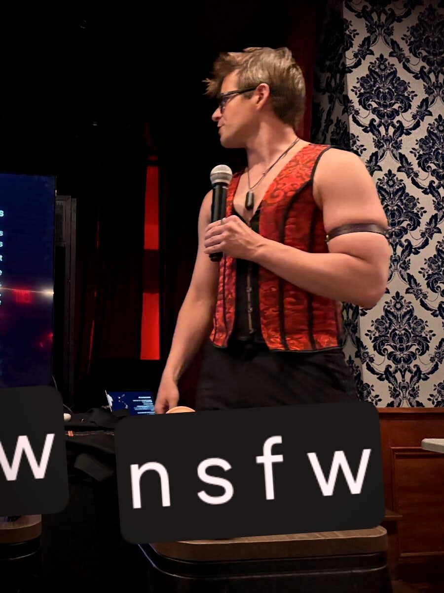 Mr. Anthony teaching a kink education class in New York